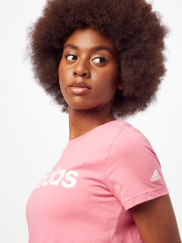 ADIDAS SPORTSWEAR - Camisa funcionais 'Essentials Logo' em rosa