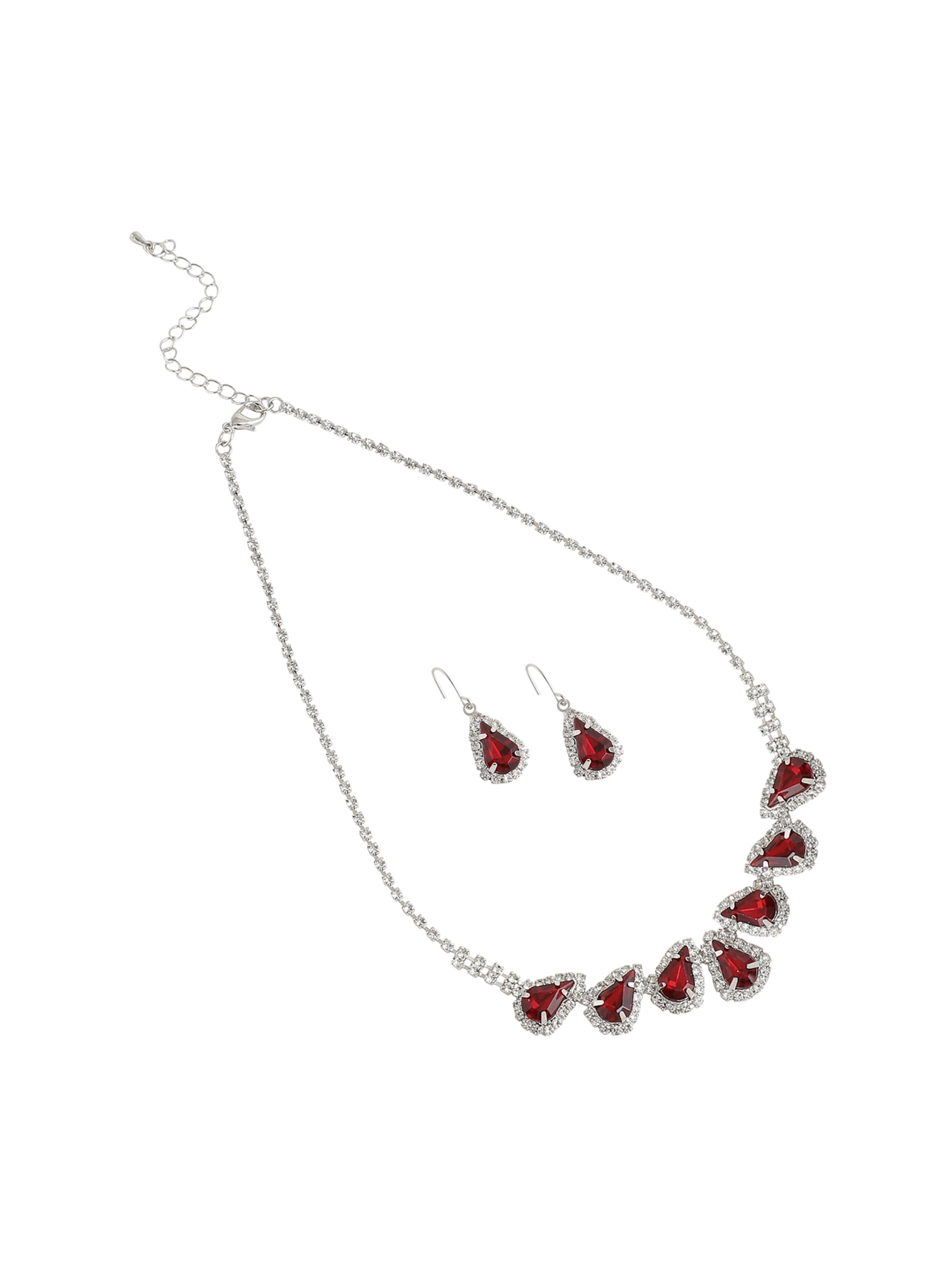 Set di gioielli 'Shanti' di SOHI in rosso: frontale