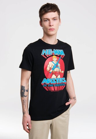 LOGOSHIRT Shirt 'He-Man' in Black: front
