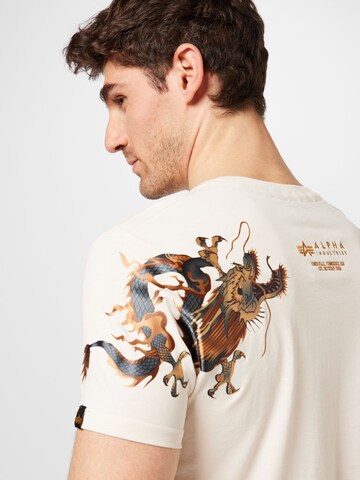 ALPHA INDUSTRIES Shirt 'Dragon' in White