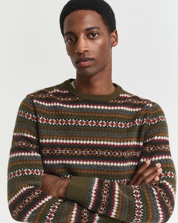 GANT Trui ' Fair Isle ' in Groen