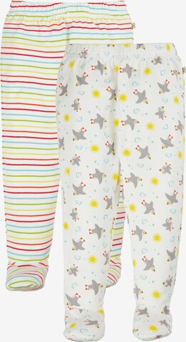 Frugi Regular Trousers in White: front