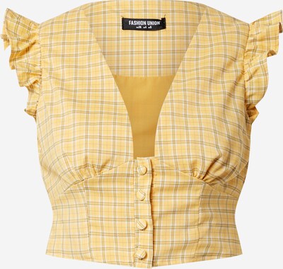 Fashion Union Chemisier 'VELINO' en marron / jaune / blanc, Vue avec produit