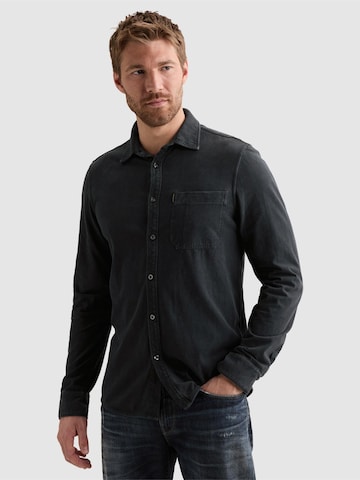 PME Legend Overhemd 'Shirt with garment-dye wash and chest pocket' in Blauw: voorkant
