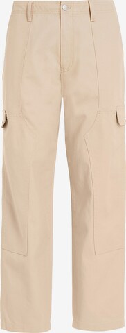 Calvin Klein Jeans Loose fit Cargo Pants in Beige: front