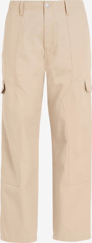 Calvin Klein Jeans Avar lõige Klapptaskutega püksid, värv beež: eest vaates