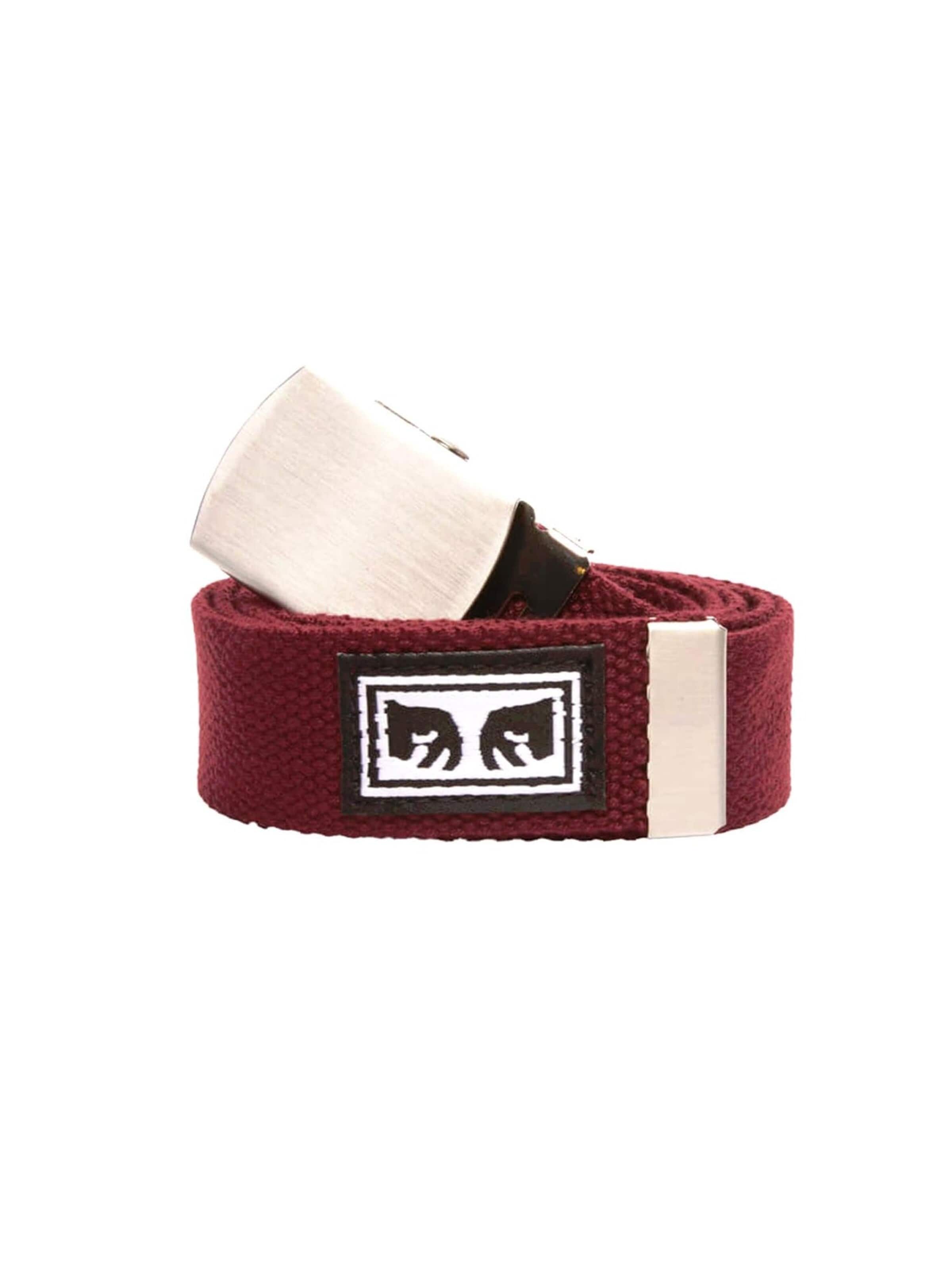Obey Bælte 'Big Boy Web Belt Burgundy' i rød: forside