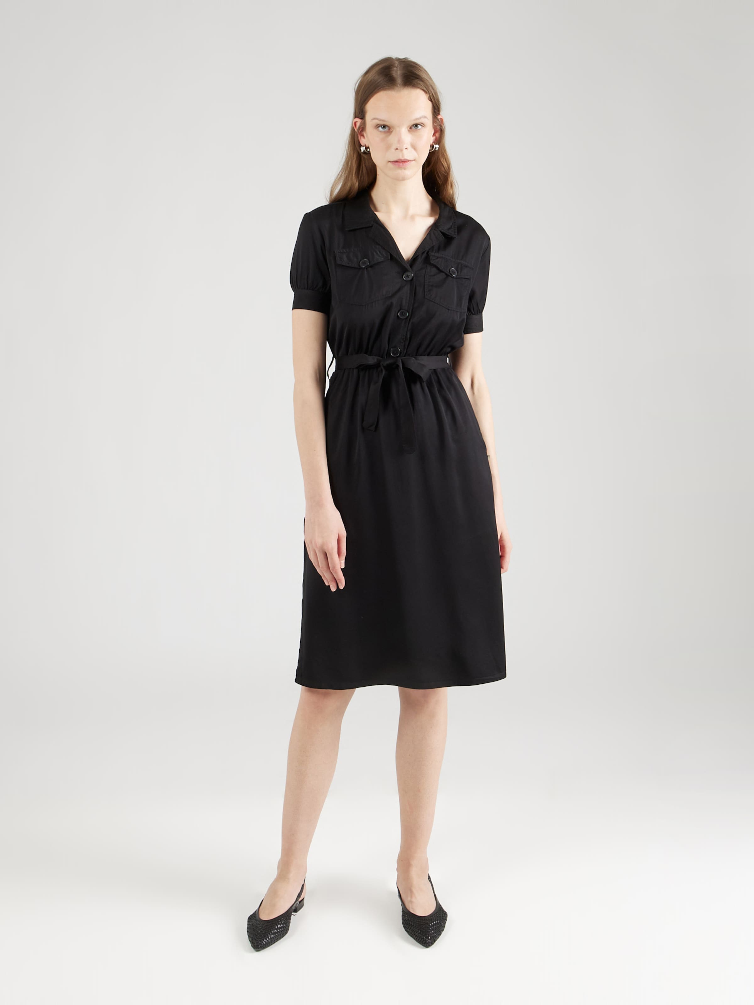 Lange zwarte blousejurk sale