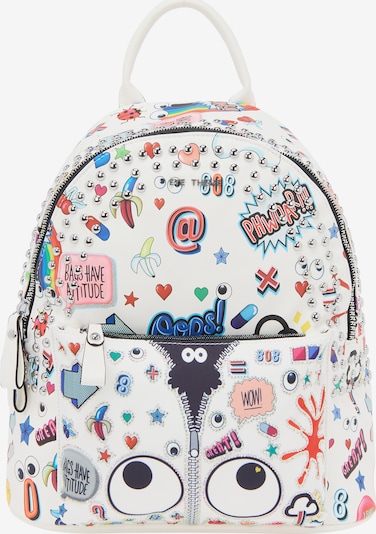 MYMO Rucksack 'Pop Eyetheme' in One Size in blau / rosa / silber / weiß, Produktansicht