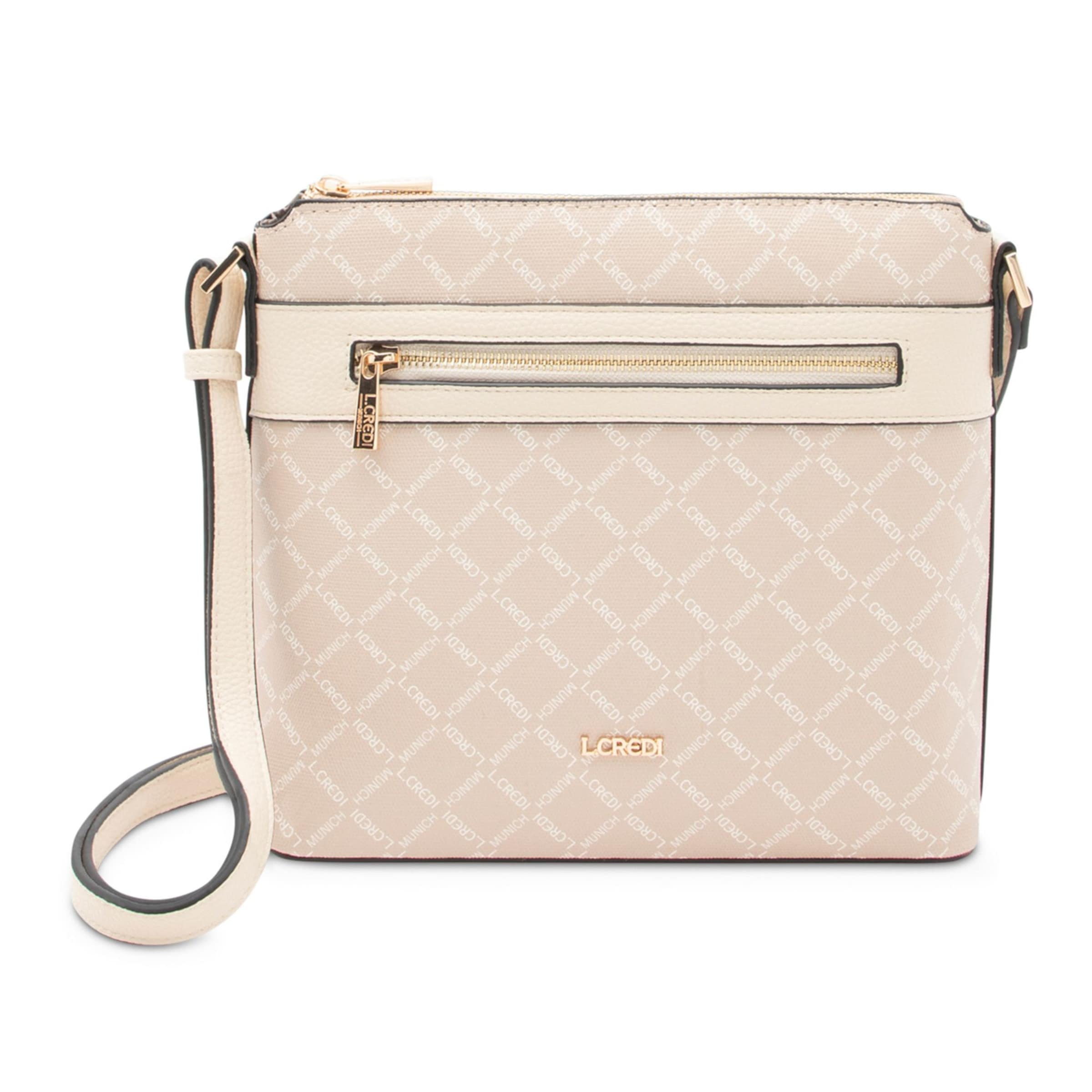 L.CREDI Schoudertas 'Filiberta' in Beige: voorkant