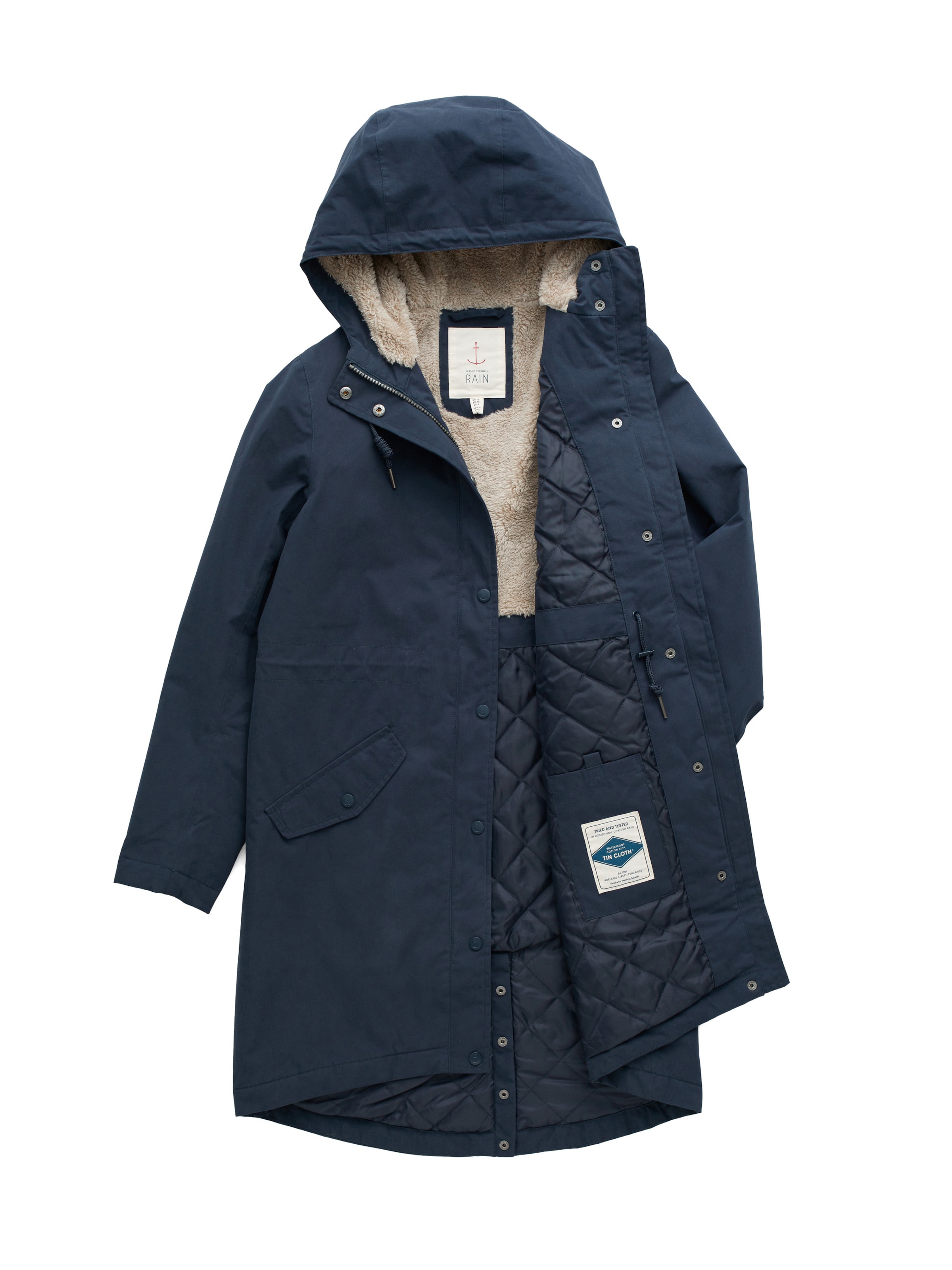 Seasalt Cornwall Overgangsfrakke i blå: forside