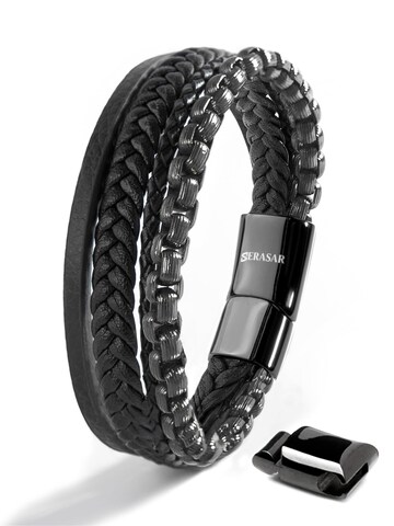 SERASAR Armband 'Hero' in Schwarz: Vorderseite