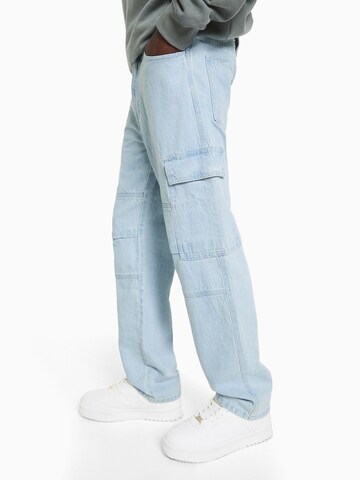 Loosefit Jeans cargo Bershka en bleu