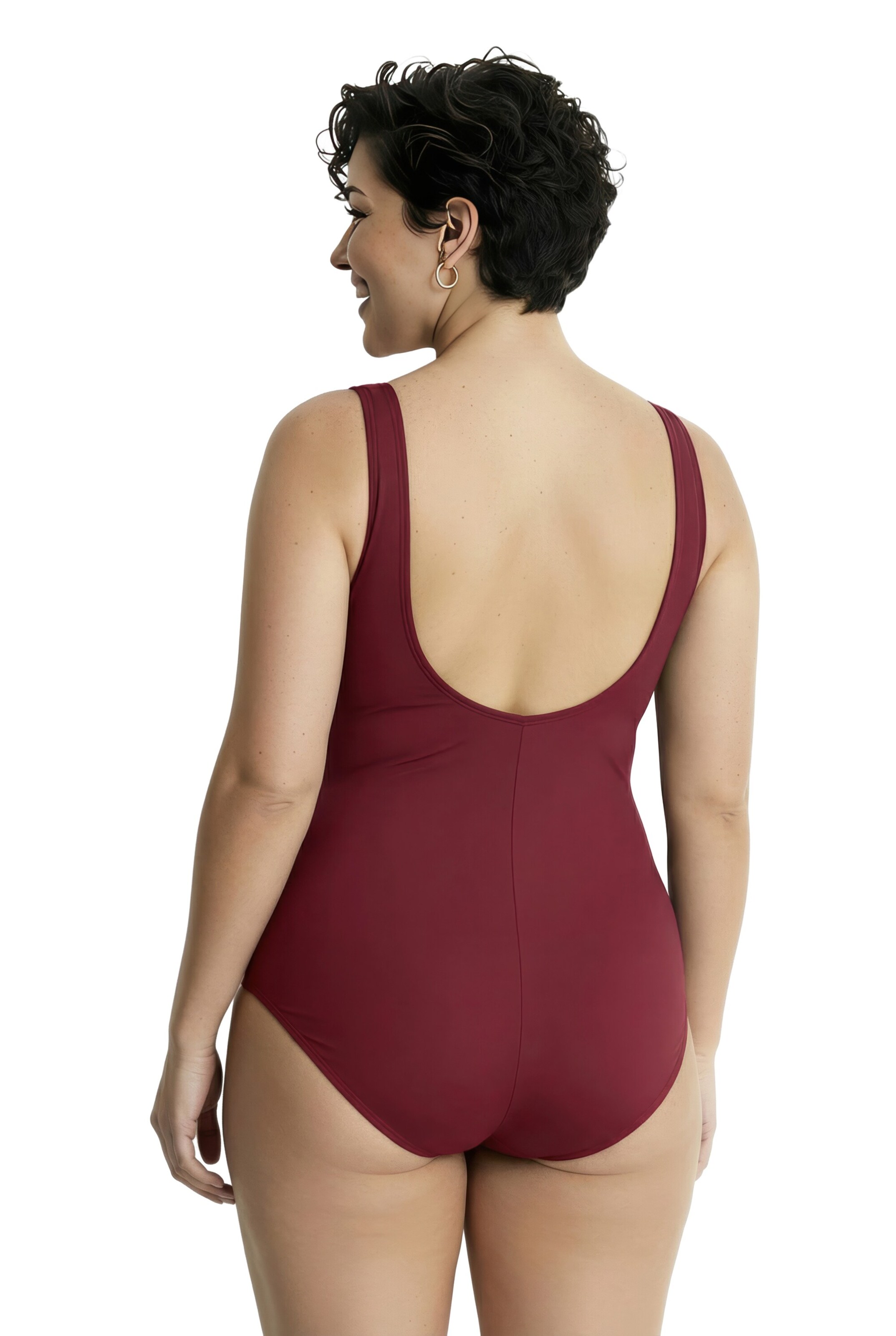 Ulla Popken Bustier Badpak 'Alice' in Rood