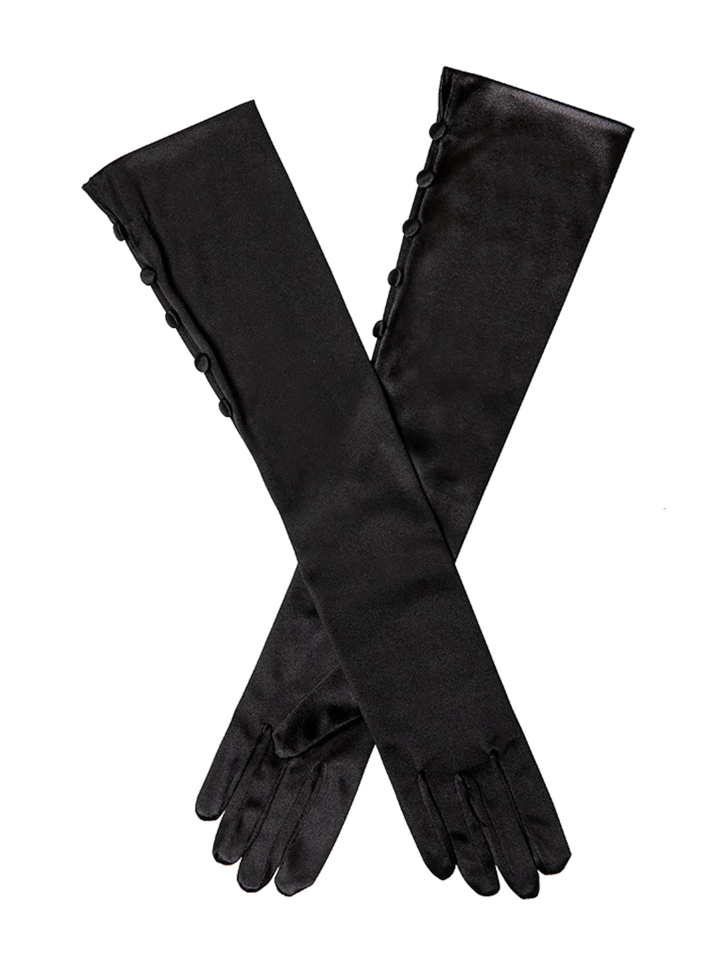 Dirndline Full Finger Gloves 'Lang' in Black: front