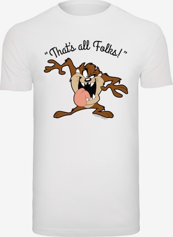 T-Shirt 'Looney Tunes Taz That's All Folks' F4NT4STIC en blanc : devant