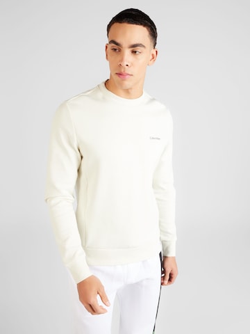 Sweat-shirt Calvin Klein en blanc : devant