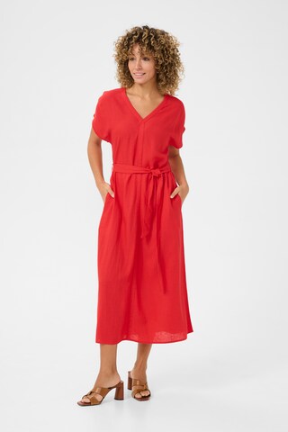Cream Dress 'Venta' in Red