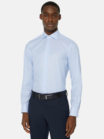 Boggi Milano Slim fit Zakelijk overhemd in Blauw: voorkant