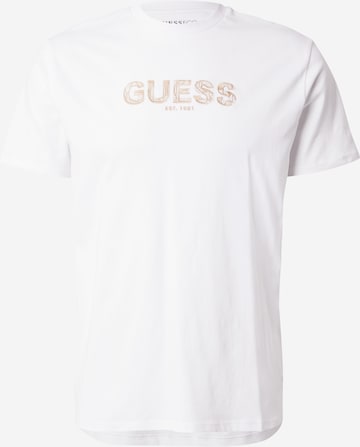 GUESS - Camiseta en blanco: frente