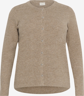 Cardigan 'Niela' KAFFE CURVE en marron : devant