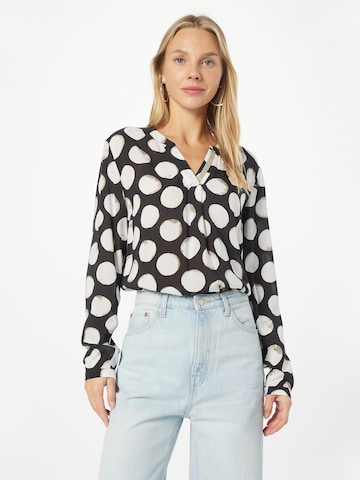 Cartoon Blouse in Black: front