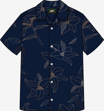 Key Largo Regular fit Button Up Shirt 'MSH SOLAR' in Blue: front