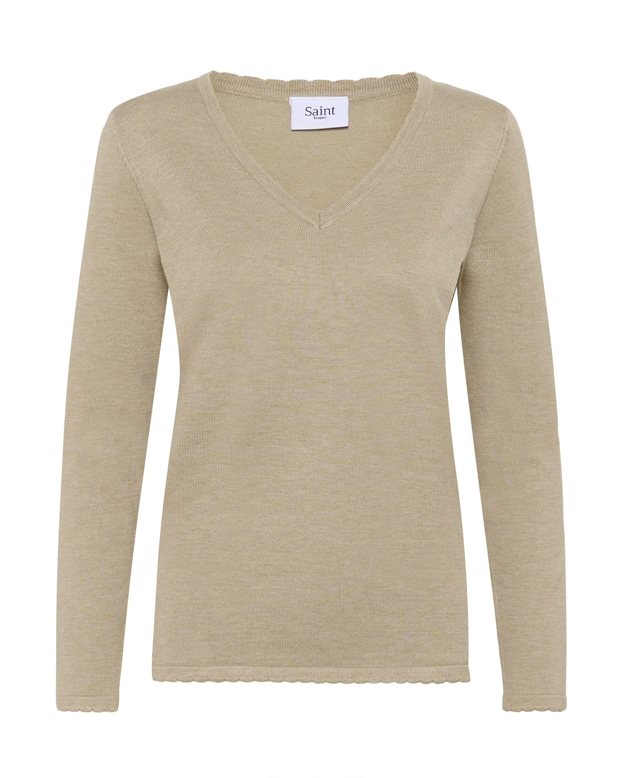 SAINT TROPEZ Sweater 'Mila' in Beige: front