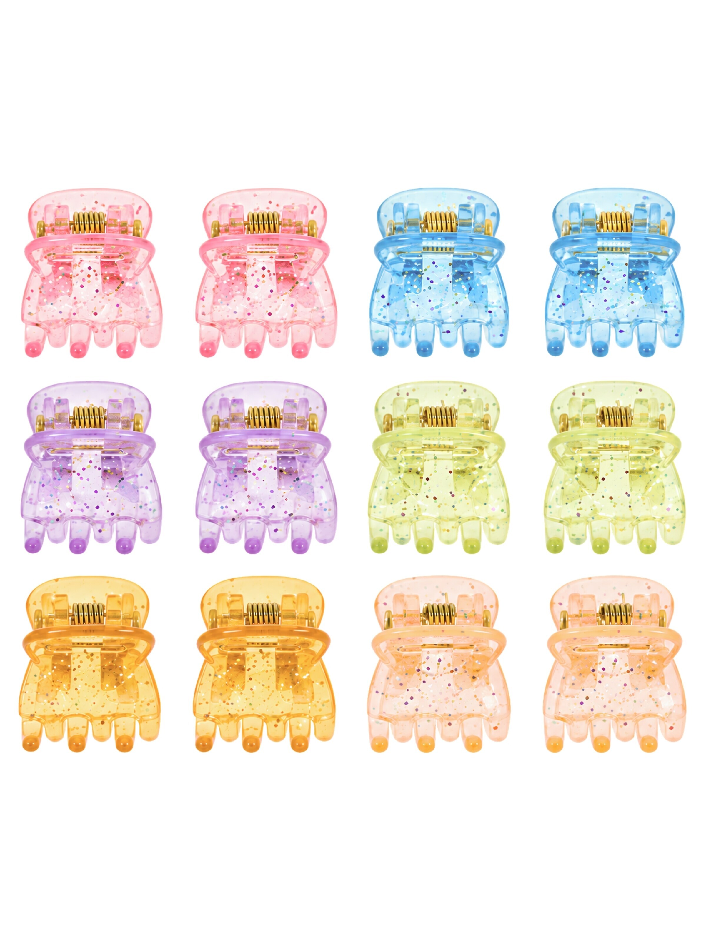 soho Hair accesoires Hårsmykke 'Lucca Mini Hair Clips - Glitter' i 2.5 cm x 2.5 cm i blandingsfarvet, Produktvisning