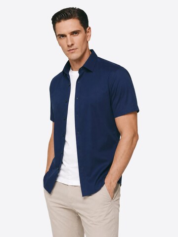 ALLTHEMEN Regular fit Business Shirt 'Gelassenheit' in Blue