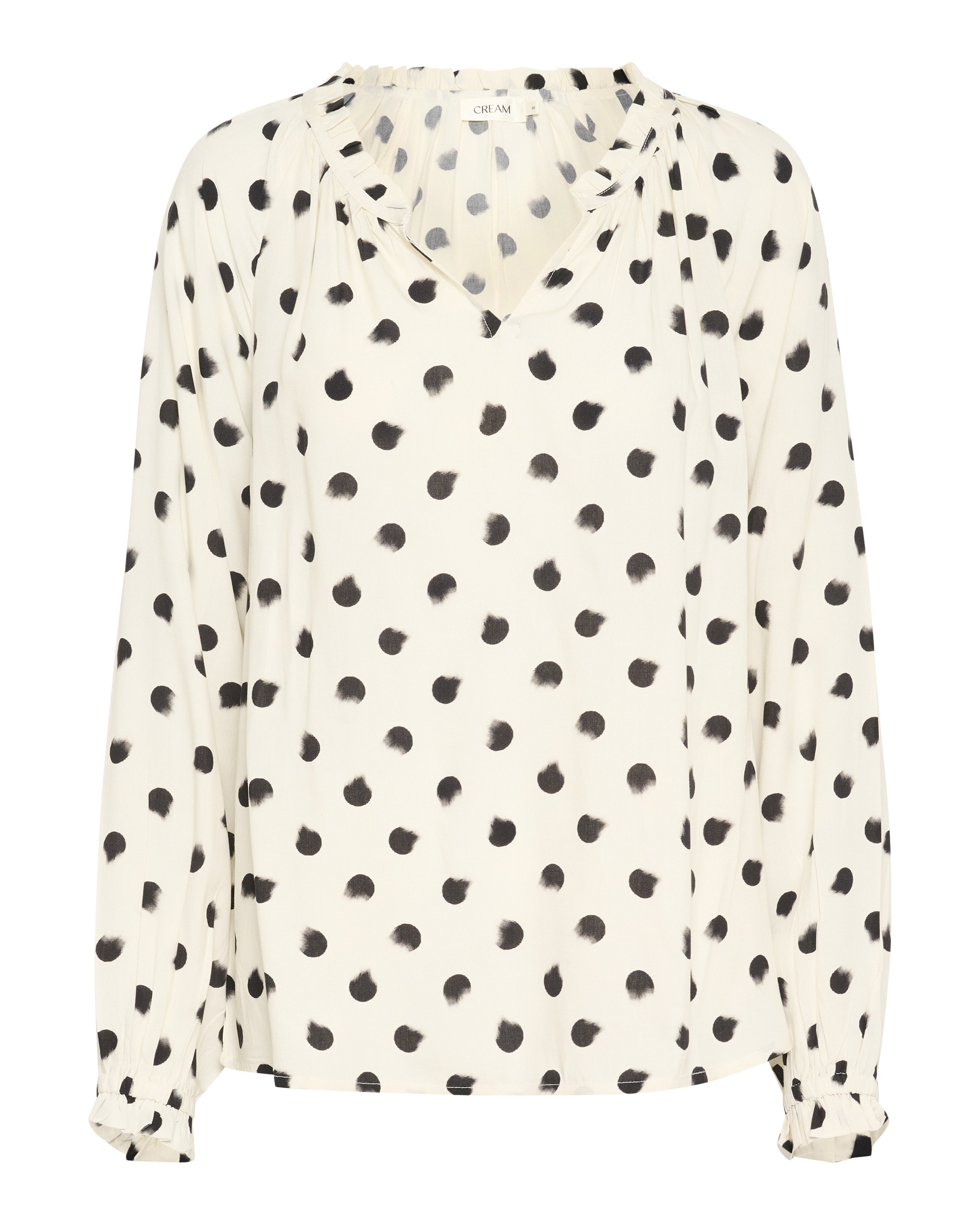 Cream Blouse 'Tiah' in Wit: voorkant