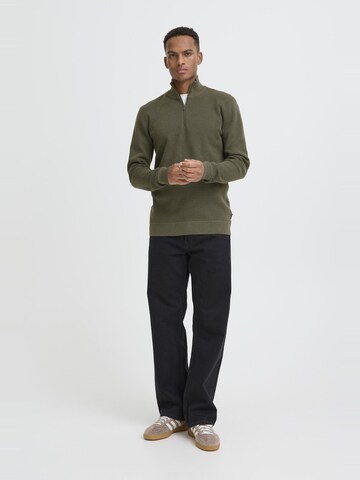 BLEND Sweater ' BHBAAL HALF ZIPP KNIT ' in Green