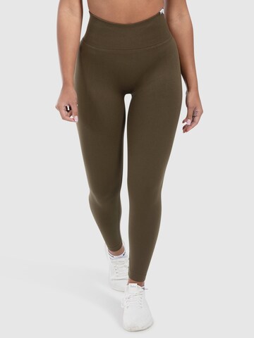 Smilodox Skinny Sporthose 'Elin' in Grün: Vorderseite