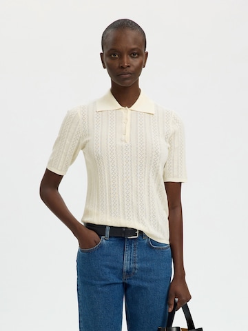 SELECTED Koszulka 'SLFTOLEDO' w kolorze biały: przód