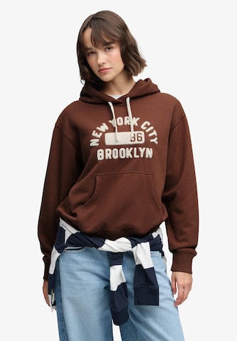 Sweat-shirt 'Vintage Prep' Superdry & Co en marron : devant