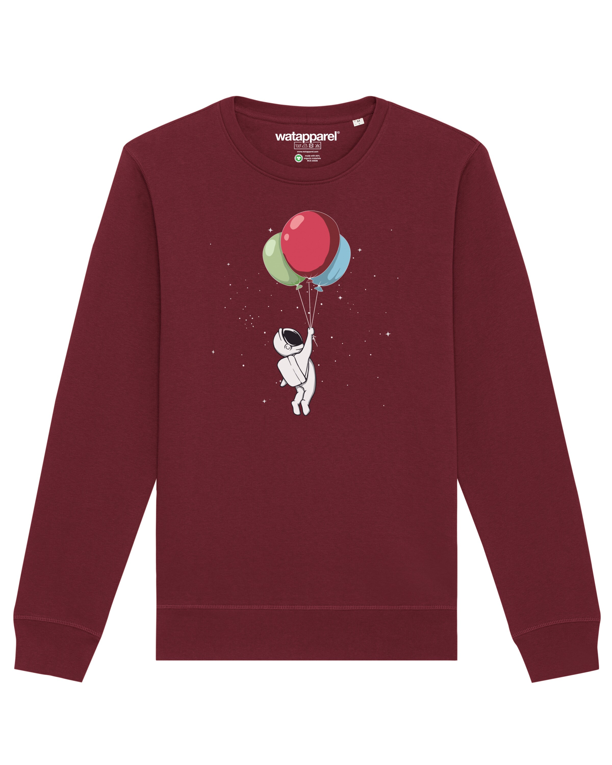Sweat-shirt ' Little Balloon Astronaut ' Watapparel en rouge : devant