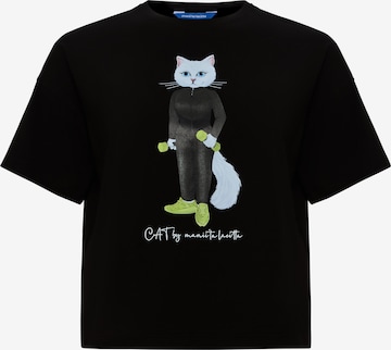 Cat e Lolette Paita 'Sport Cat with Dumbbells' värissä musta: etupuoli