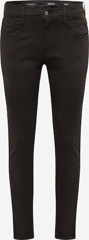 REPLAY Skinny Jeans 'ANBASS' in Zwart: voorkant