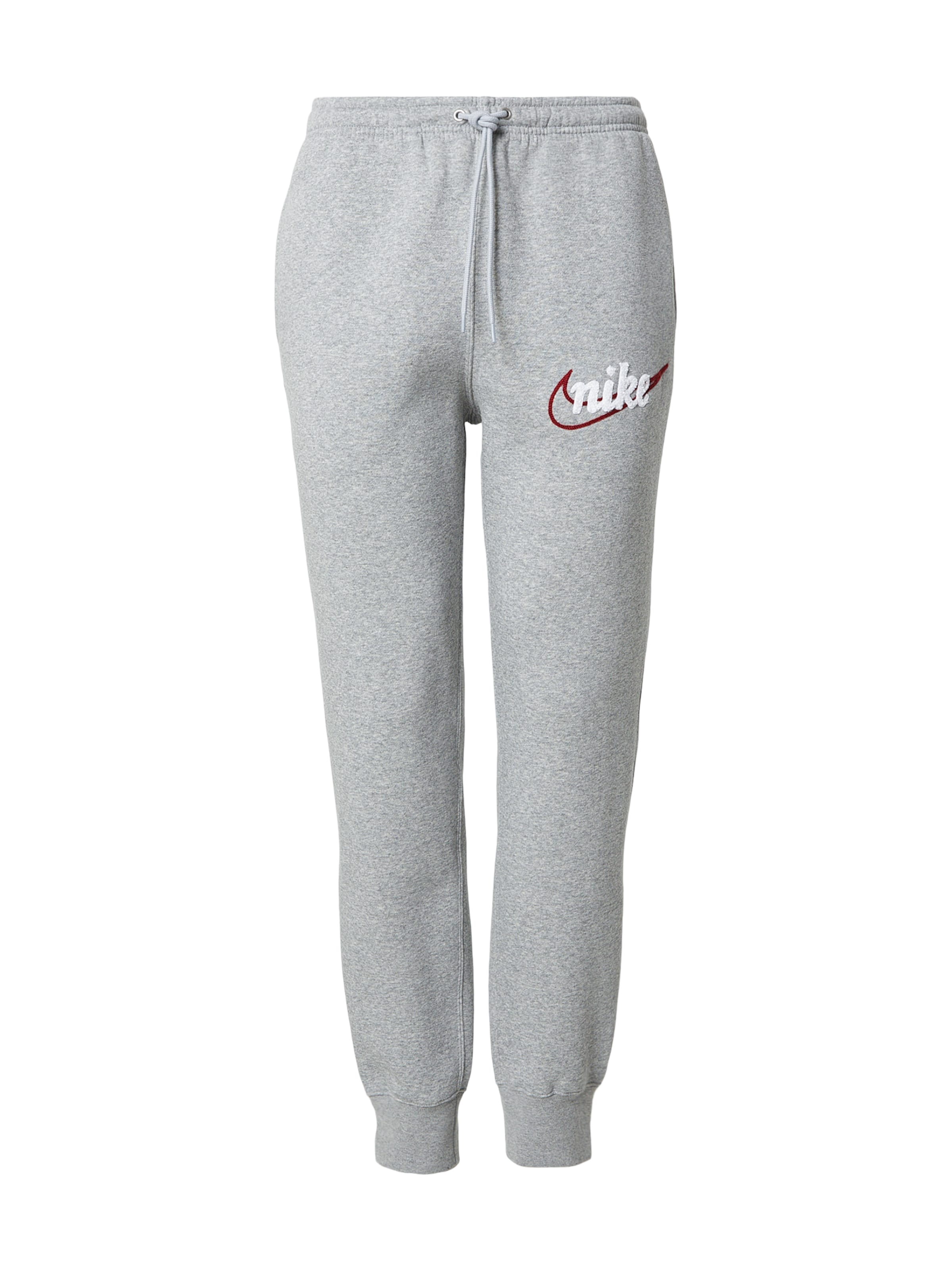 Nike Sportswear Bikses 'CLUB', krāsa - pelēks / sarkans / balts, Preces skats