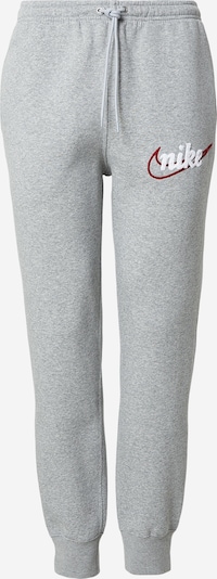 Nike Sportswear Housut 'CLUB' värissä harmaa / punainen / valkoinen, Tuotenäkymä