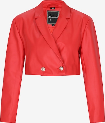 Blazer di faina in rosso: frontale