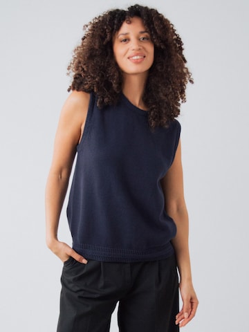 Cardigan 'Knitted Vest' Honest Basics en bleu
