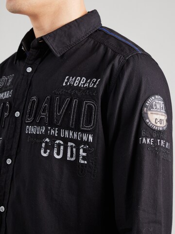 CAMP DAVID Regular Fit Hemd in Schwarz
