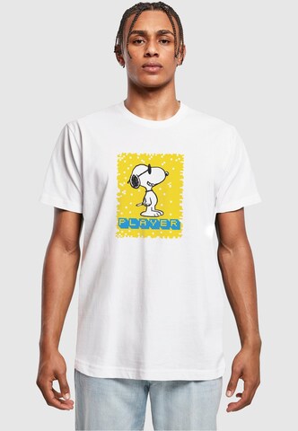 T-Shirt 'Peanuts - Player' Merchcode en blanc : devant