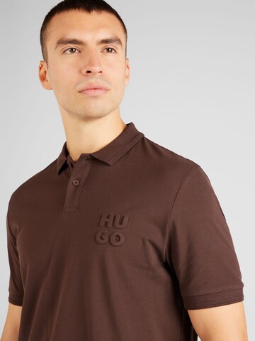 HUGO Red Poloshirt 'Drouts' in Braun