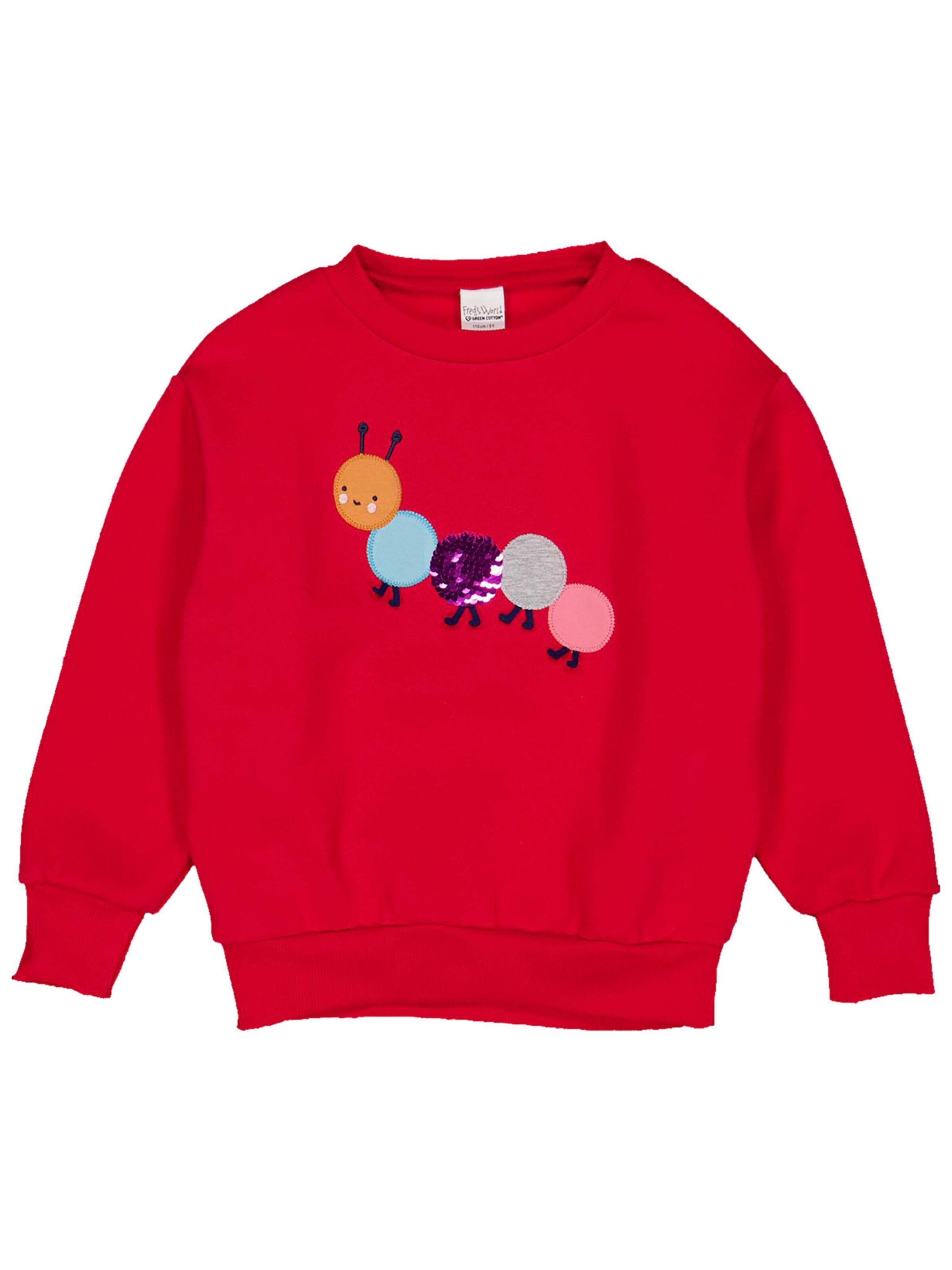 Felpa di Fred's World by GREEN COTTON in rosso: frontale