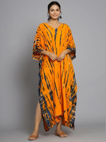 PfauGermany Oversized Dress 'Kaftan  Einheitsgröße .Brust- / Brustumfang – 170 cm . Länge 130 cm' in Orange: front