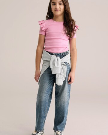 WE Fashion Тениска 'Meisjes' в розово
