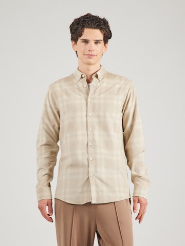Lindbergh Regular fit Overhemd in Beige: voorkant