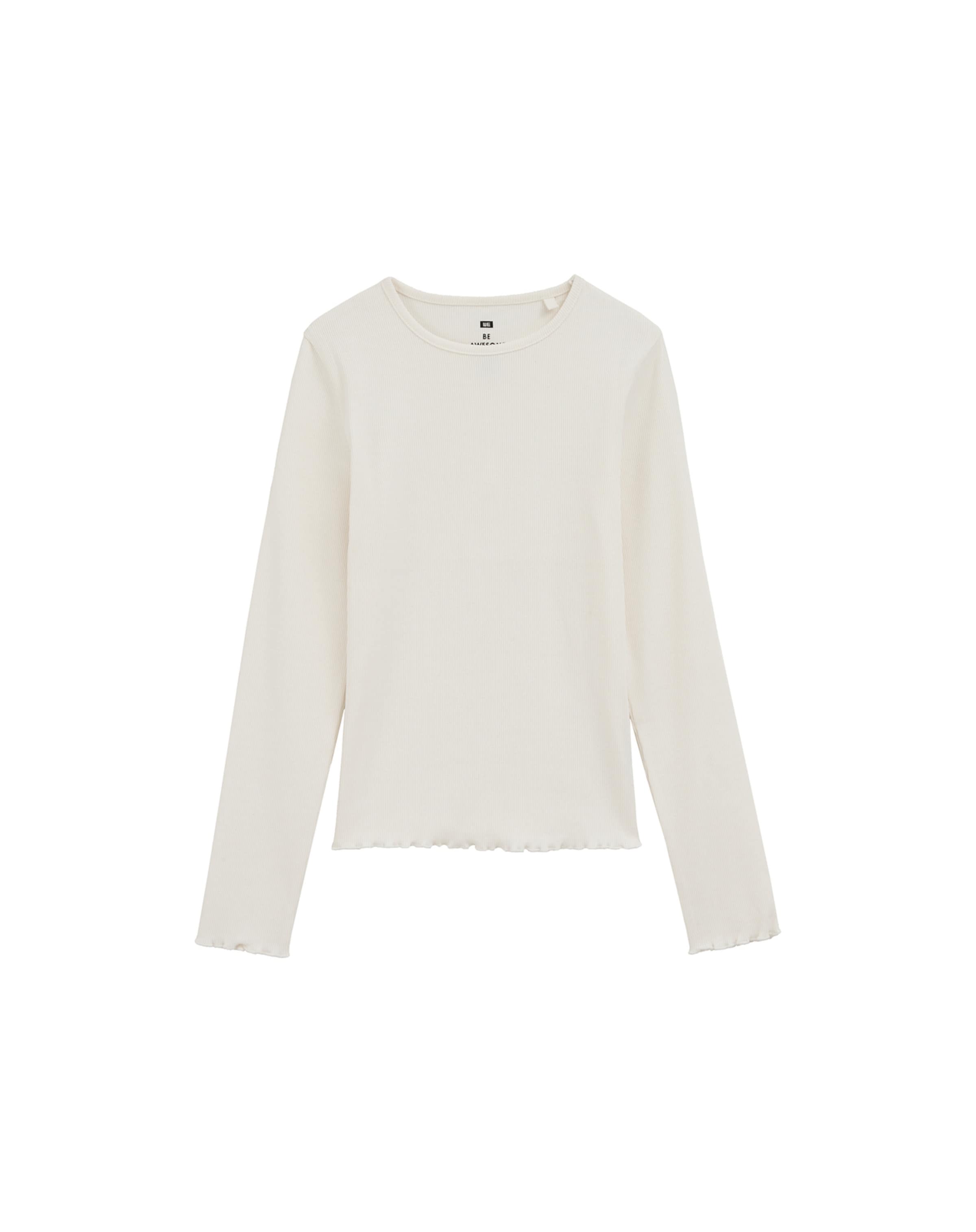 WE Fashion Тениска в бяло: отпред